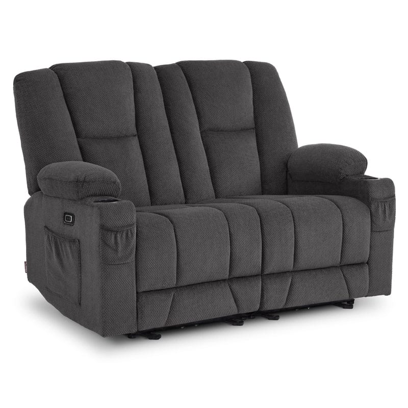 MCombo Electric Power Reclining Sofa with Massage and Lumbar Heat, Fabric 6015/6025/6035/6045