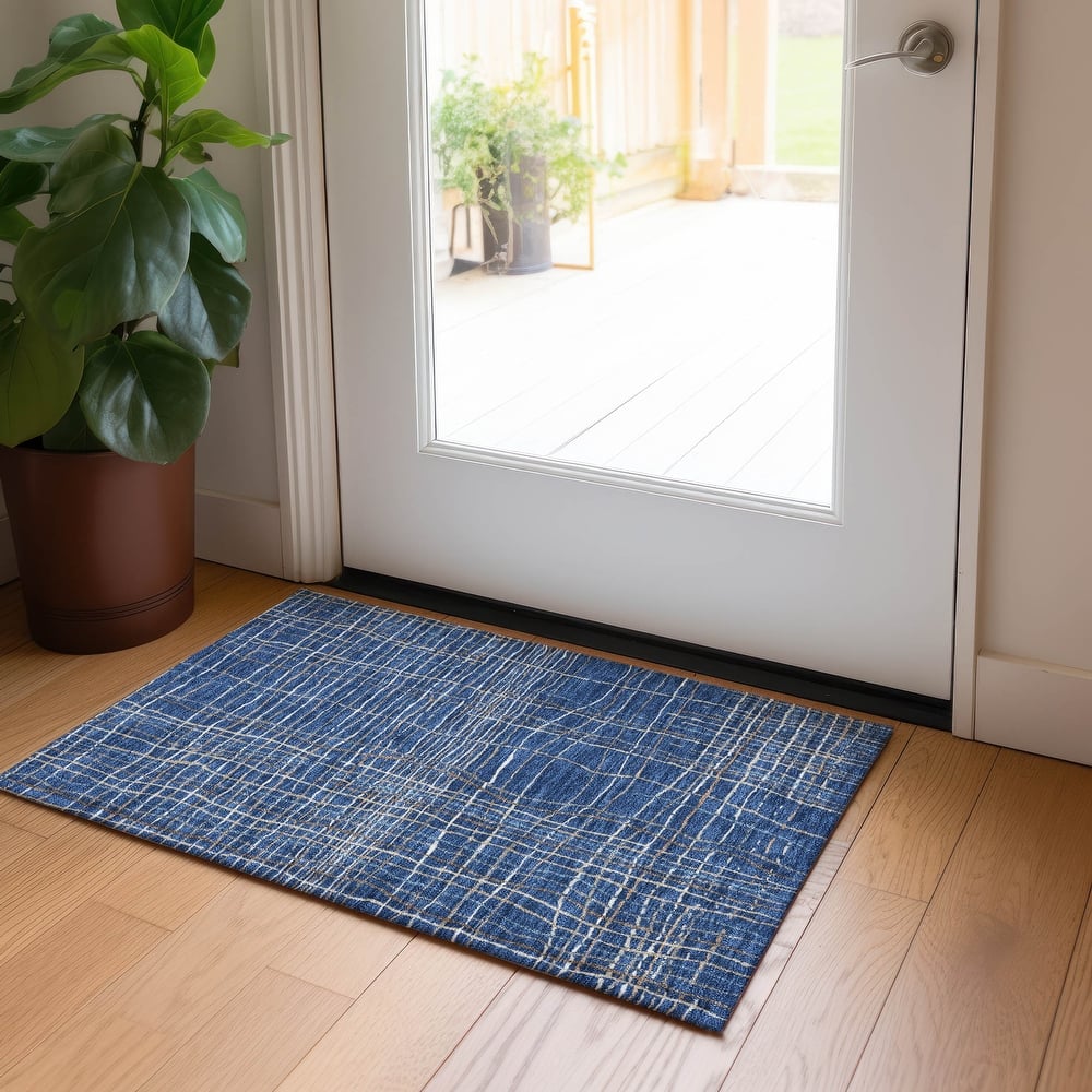 Machine Washable Indoor/ Outdoor Modern Century Chantille Rug