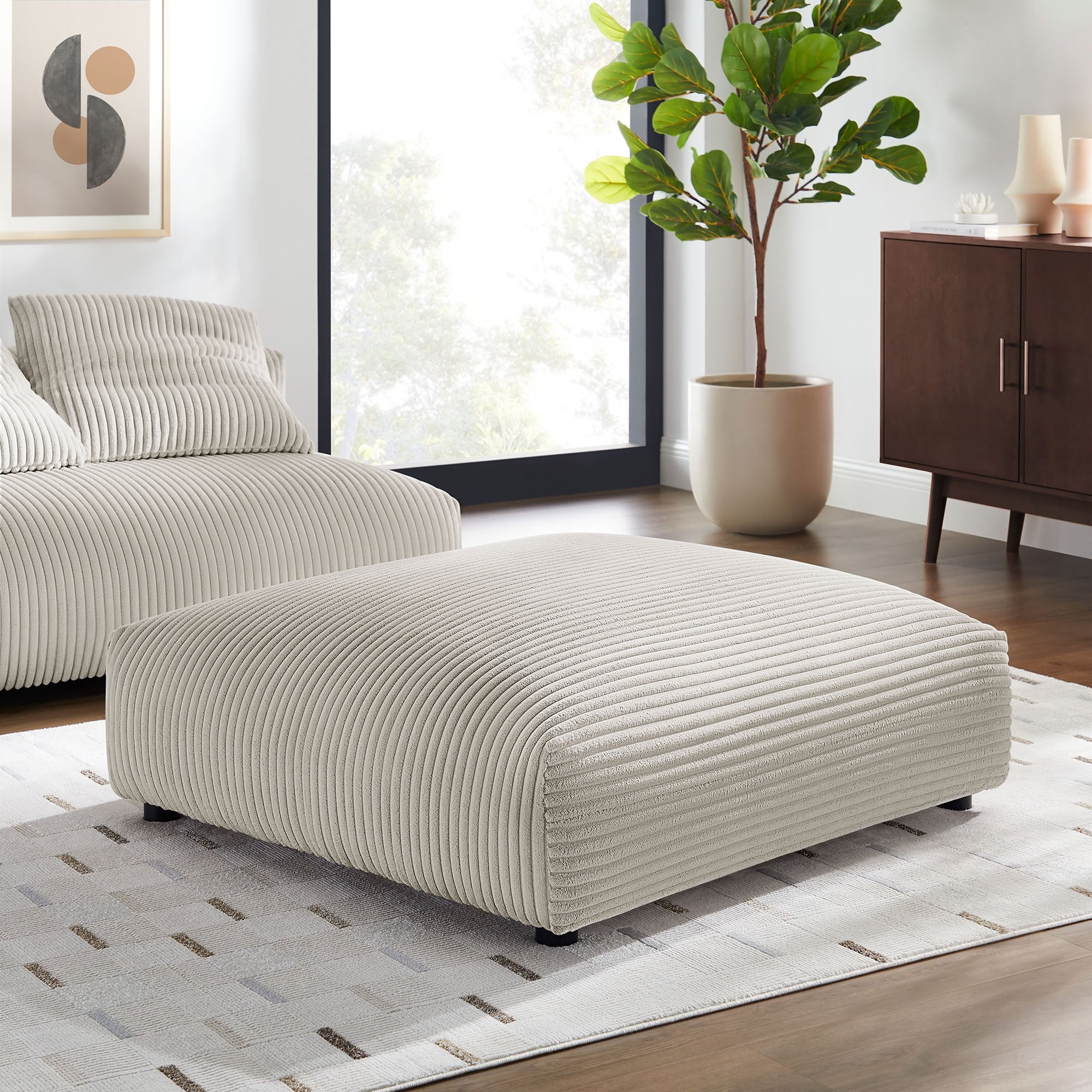 Solace Modular Corduroy Upholstered Ottoman