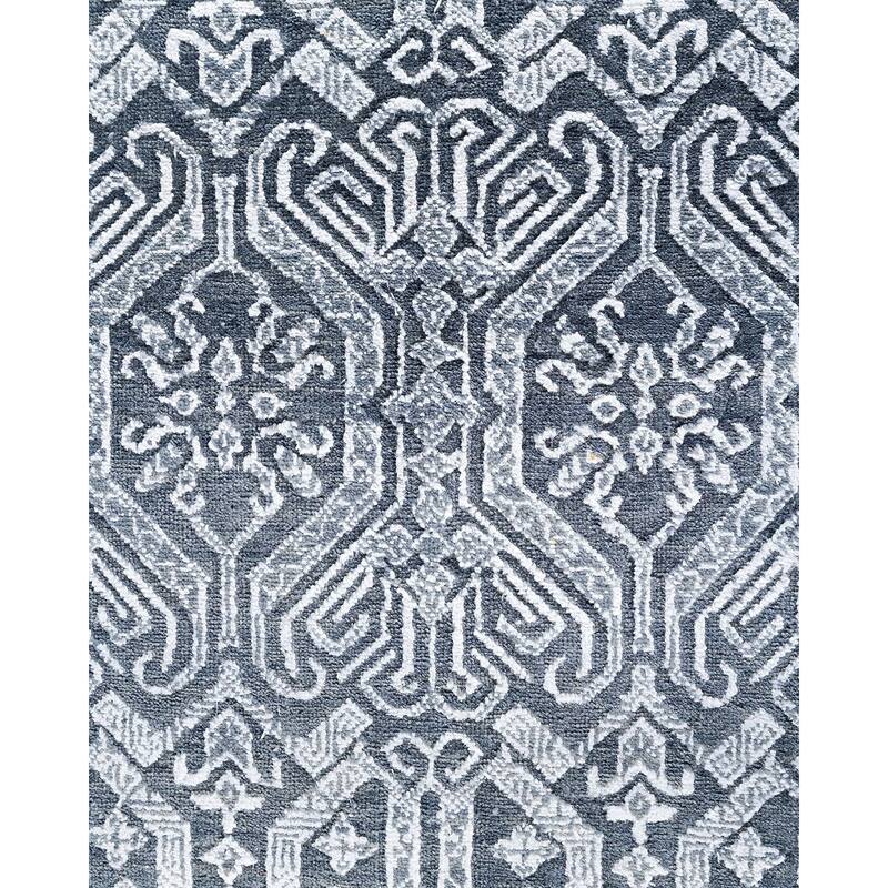 Ikat One-of-a-Kind Hand-Knotted Area Rug, Blue - 9' 1" x 12' 3"