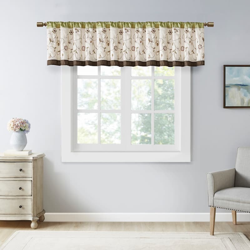 Madison Park Belle Embroidered Window Valance