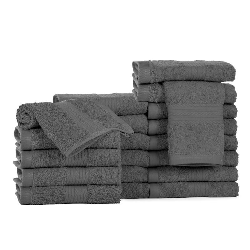 Pure Cotton 600GSM Face Cloths 12X12 Inch by Ample Decor - 20 Pcs