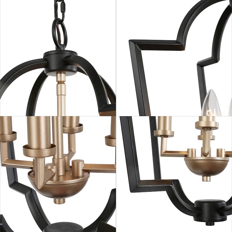 Modern Brass Gold Pendant Lights 4 Lights Islands Lights Mini Chandeliers for Dining Room - D 14.5'' x H 81''