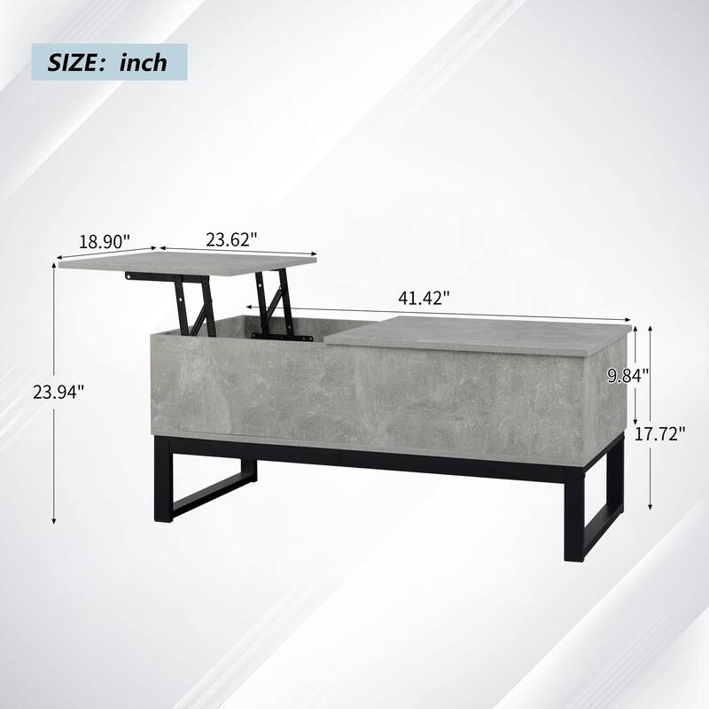 Alloy Legs Coffee Table Computer Desk Open Storage Around Lifting Table Top With Hidden Compartment Elevator Table