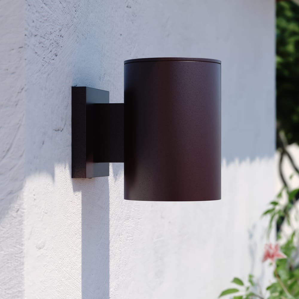 VAXCEL Chiasso 1-Light Outdoor Wall Sconce, Rust-Resistant Aluminum, Metal Shade, LED Compatible, Dark Sky Compliant