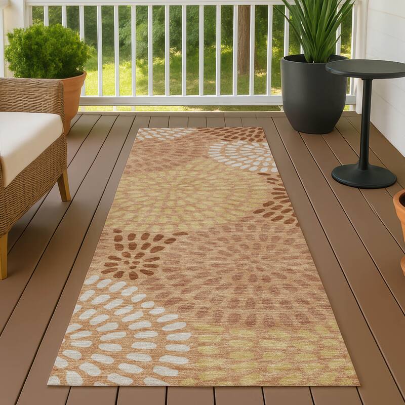 Machine Washable Indoor/ Outdoor Casual Ric Chantille Rug - Copper - 2'3" x 7'6"