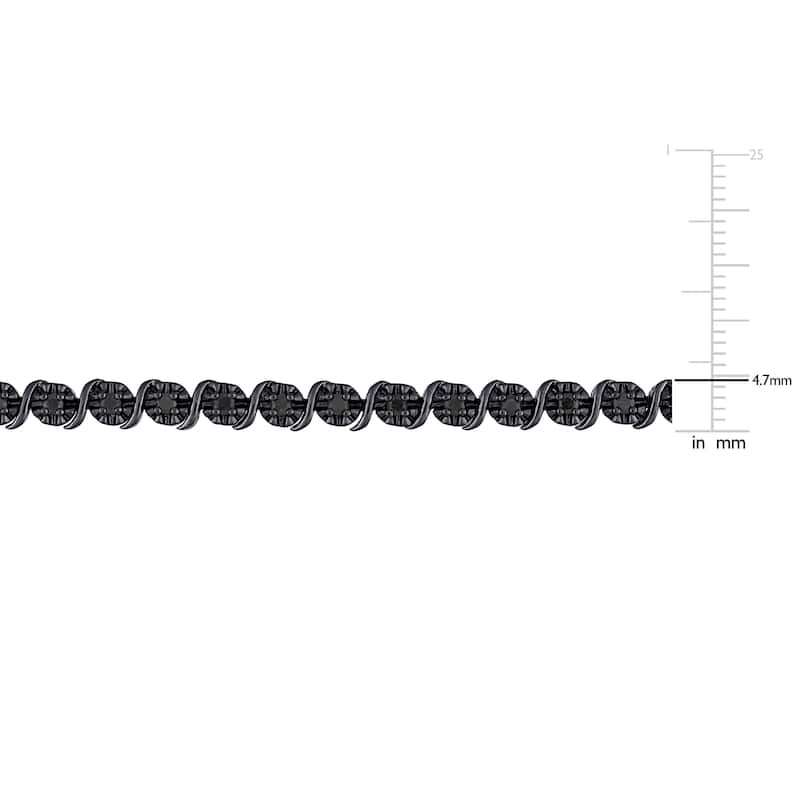 Miadora 1/2ct TW Black Diamond Tennis Necklace in Sterling Silver Black Rhodium