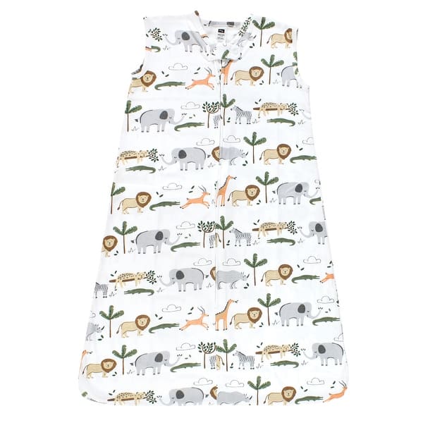 slide 1 of 1, Hudson Baby Cotton Sleeveless Wearable Sleeping Bag, Sack, Blanket, Safari Life, 0-6M 0-6 Months - Safari Life