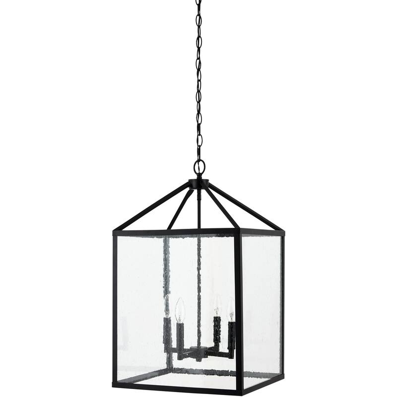 Livabliss Melle Rustic Chandelier - 16"L x 16"W x 27"H - Black/Clear