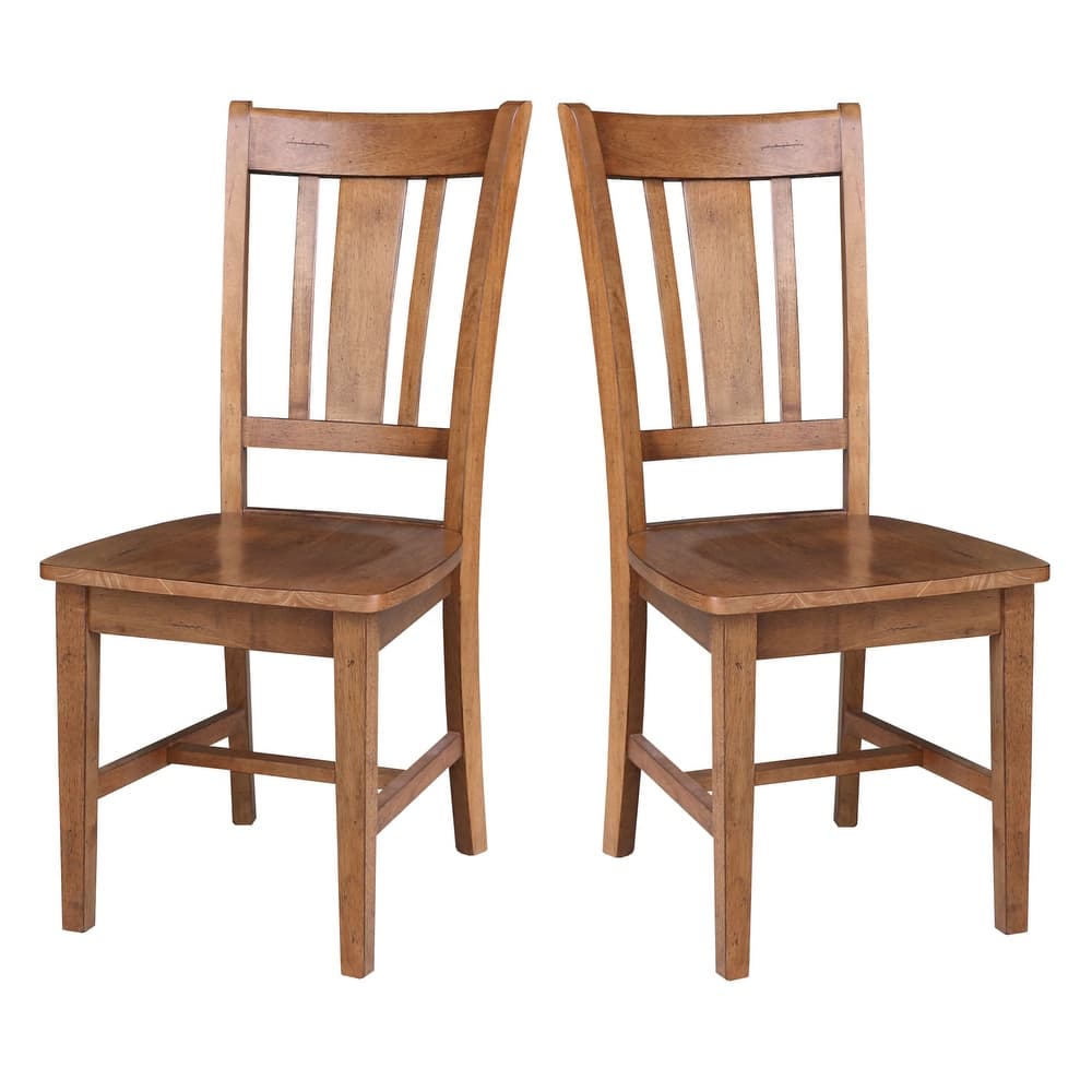 International Concepts Solid Wood San Remo Splatback Chairs - Set of 2
