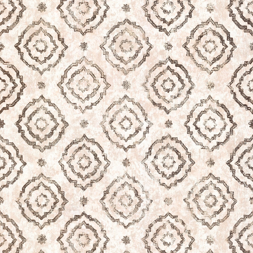 A-Street Prints Uma Rose Gold Star Medallion Wallpaper
