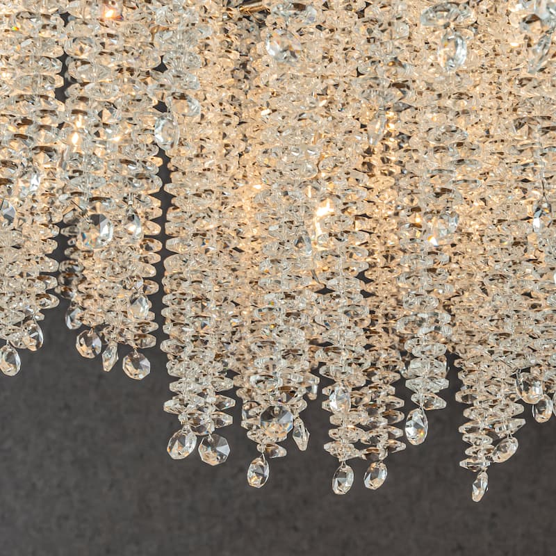 CraftHome Modern Glam Crystal Chandelier Branch Style Pendant Ceiling Light for Dining Room Bedroom Living Room Entryway