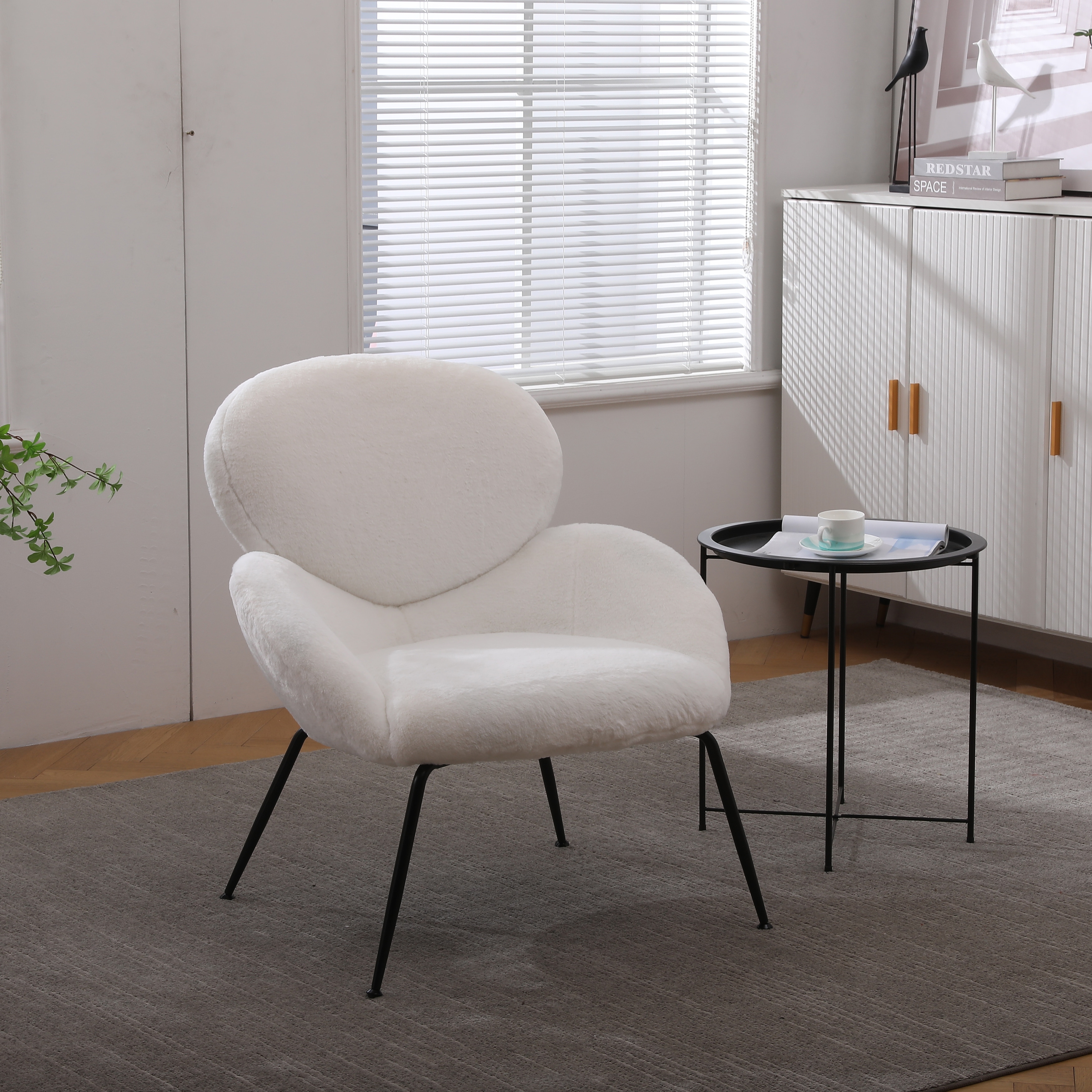 Faux store fur armchair