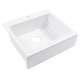 preview thumbnail 1 of 9, Parker Crisp White Fireclay 26" Single Bowl Quick-Fit Drop-In Farmhouse Apron Kitchen Sink (1 Hole) and Drain