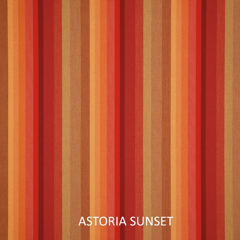 Humble + Haute Sunbrella Astoria Sunset Stripe and Dupione Crimson Small Flange Indoor/ Outdoor Square Pillow, Set of 2