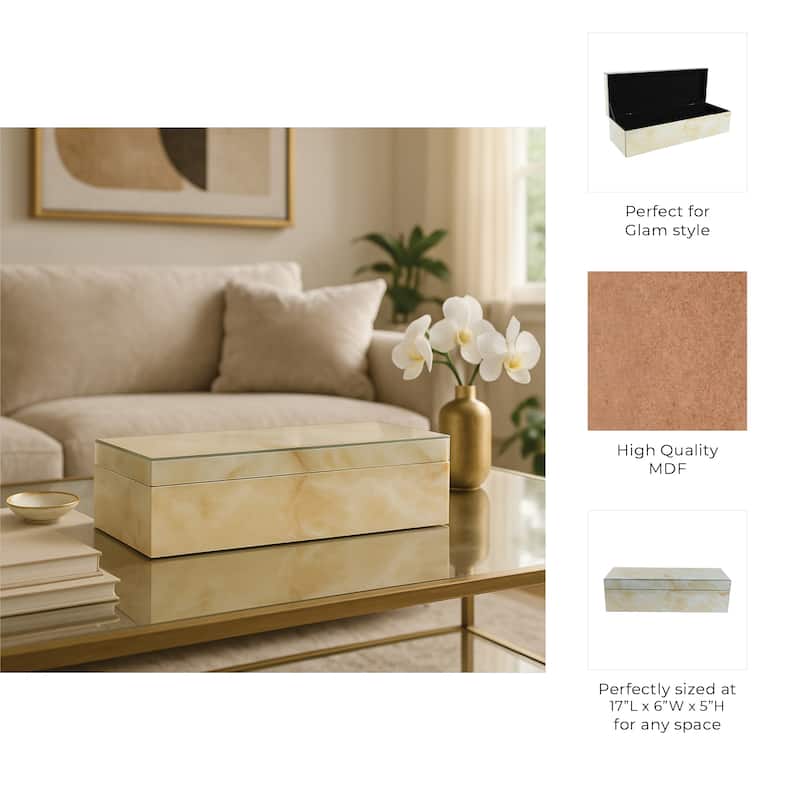 Classic Decorative Storage Box with Lid - 17" x 6" x 5"