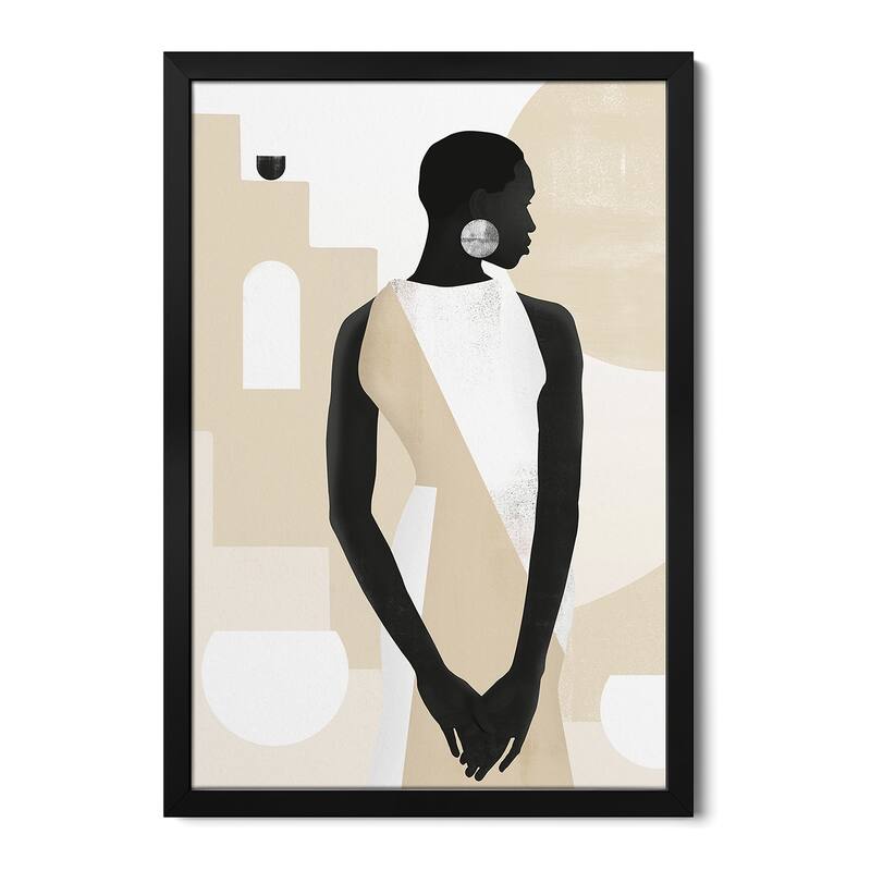 Abstract Minimalism Girl V Premium Framed Poster by Helo Moraes - Black - 32x24x1
