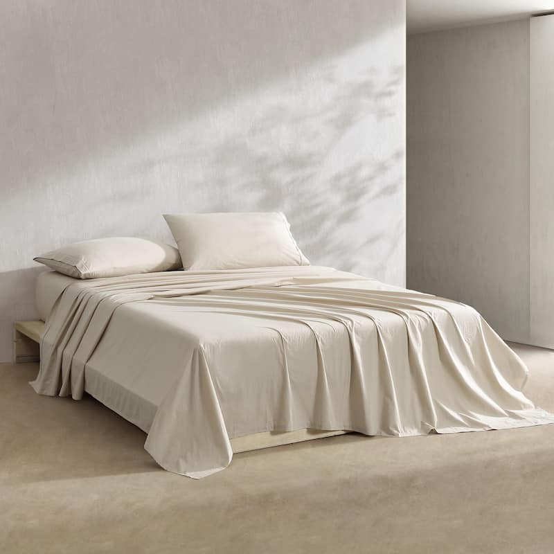 Calvin Klein Washed Cotton Percale Sheet Set