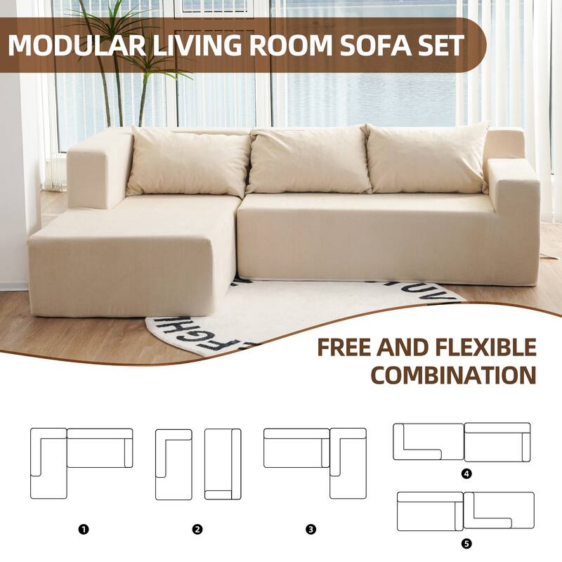 Sectional Couch Covers Sofa with Pillowcases