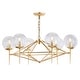 preview thumbnail 12 of 14, SAFAVIEH Lighting Greyor 34-Inch LED Metal 6-Light Chandelier, Gold - 34" x 34" x 12-84"
