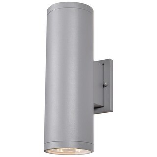 Sandpiper 2-light ADA Satin Small Round Cylinder LED Outdoor Wall Sconce