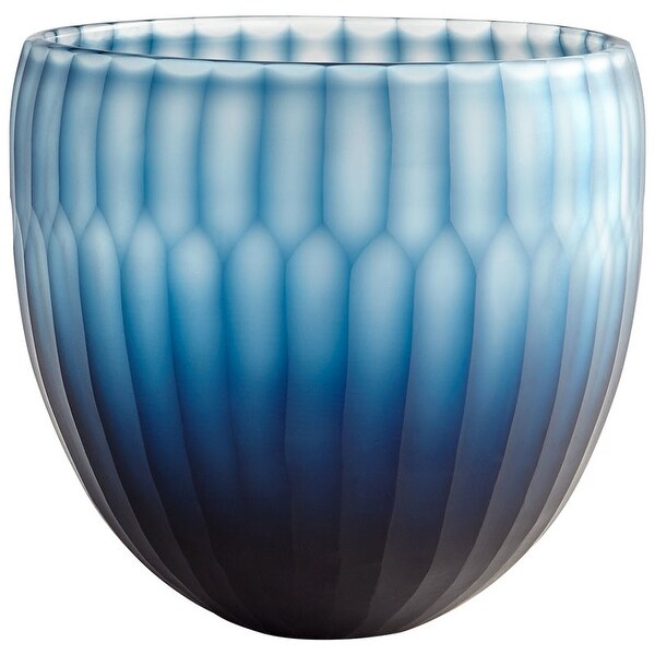 Cyan Design Large Tulip Bowl Tulip 8.25" Diameter Glass Decorative Bowl - Blue