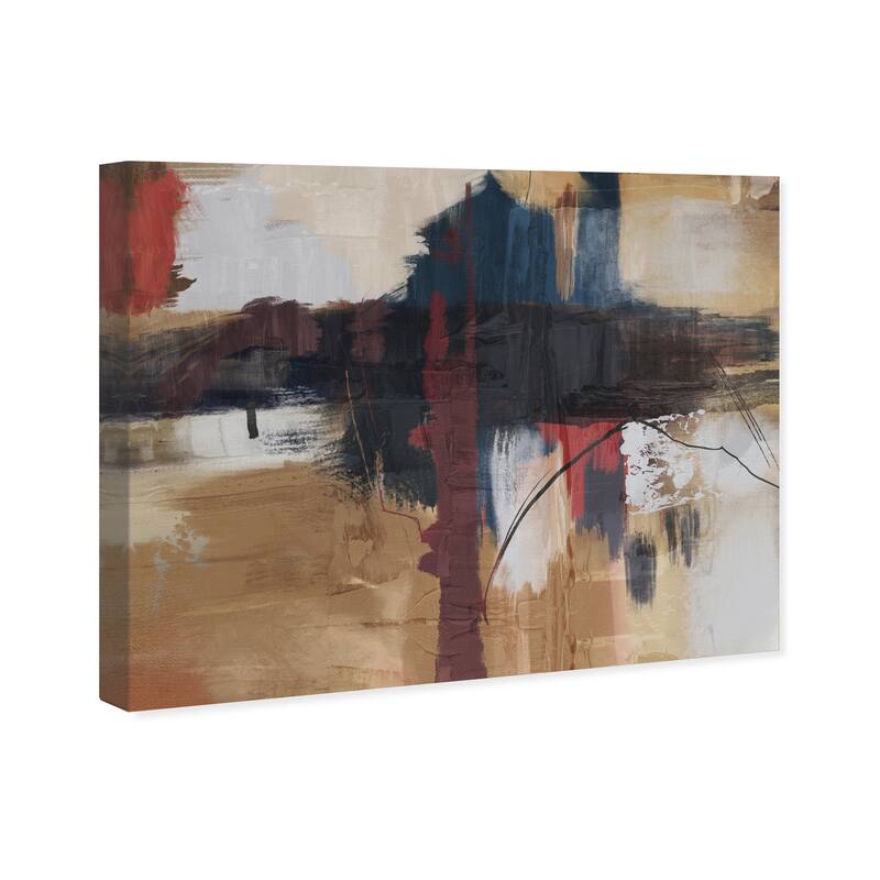 Wynwood Studio Canvas Abstract Riverside Reflection Abstract Brown and Light Brown Modern & Contemporary Wall Art Canvas Print