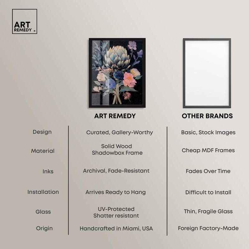 Moody Artichoke I Shadowbox by Art Remedy