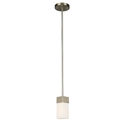 Eglo Novela 1-Light Brushed Nickel Mini Pendant with Frosted Glass