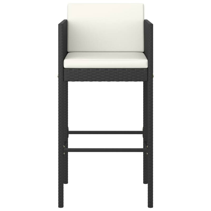 vidaXL Patio Bar Set Outdoor Bistro Set Bar Stool Bistro Table Poly Rattan
