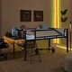 preview thumbnail 11 of 19, Single metal loft bed with rectangular desk, LED lights