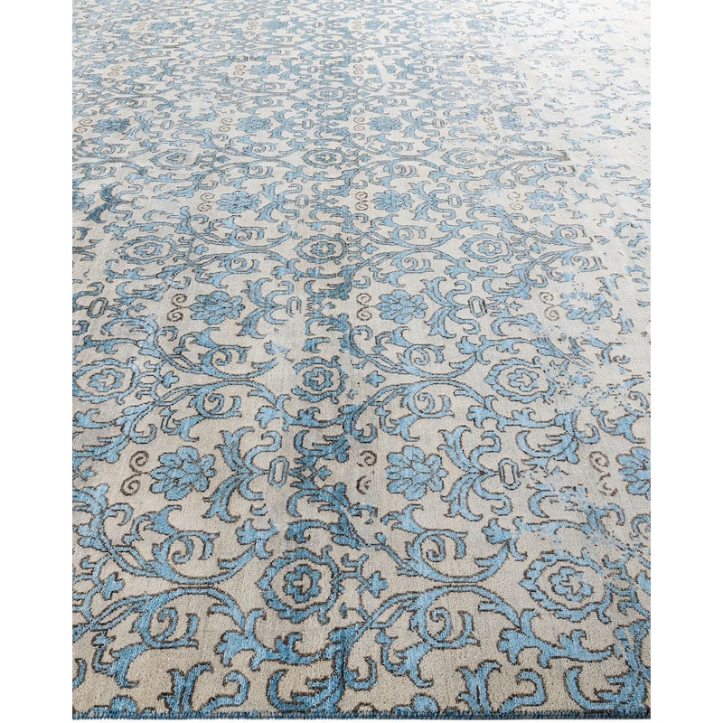 Ikat One-of-a-Kind Hand-Knotted Area Rug, Sand - 9' 0" x 11' 8"