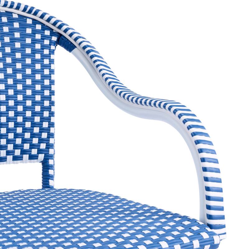 Christopher Knight Home - CaféBreeze Outdoor PE Wicker Dining Armchair with Aluminum Frame