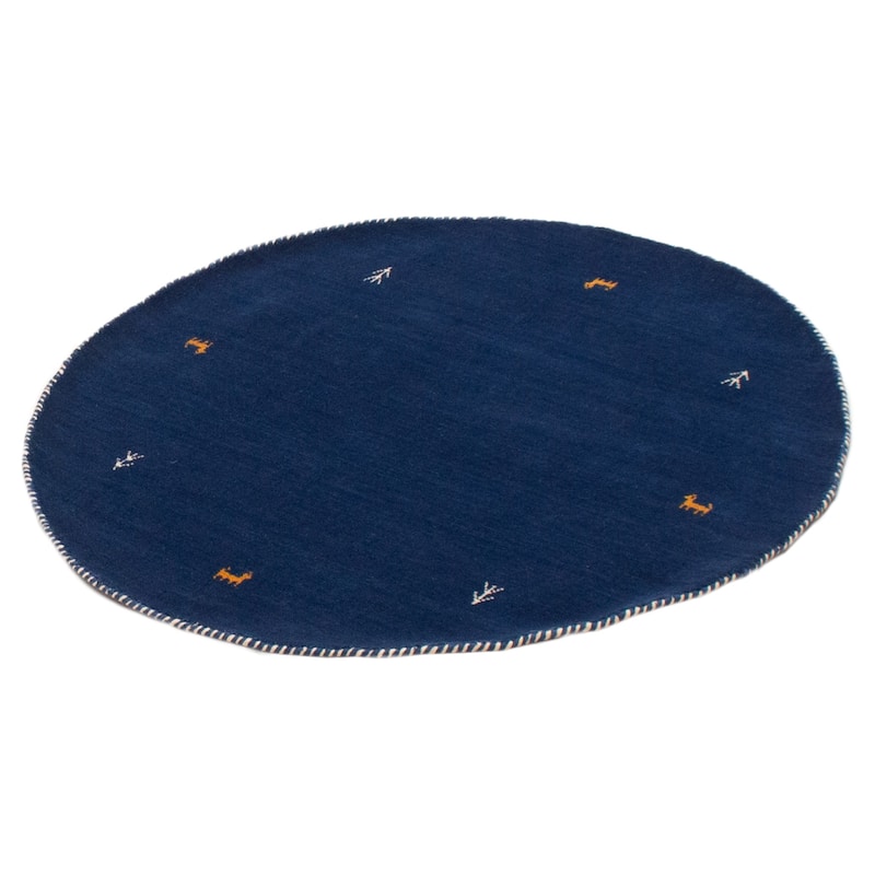 Kashkuli Gabbeh Navy Rug 3'10" x 3'10" - 3'10 x 3'10