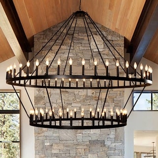 Extra Large Wagon Wheel Chandelier High Ceiling Farmhouse Chandeliers