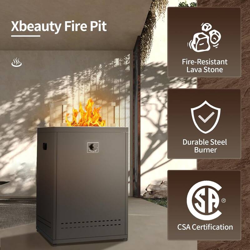 50000BTU Multi-functional Outdoor Fire Pit with Efficient Heating Performance and Easy Assembly, Flexible Flame Control