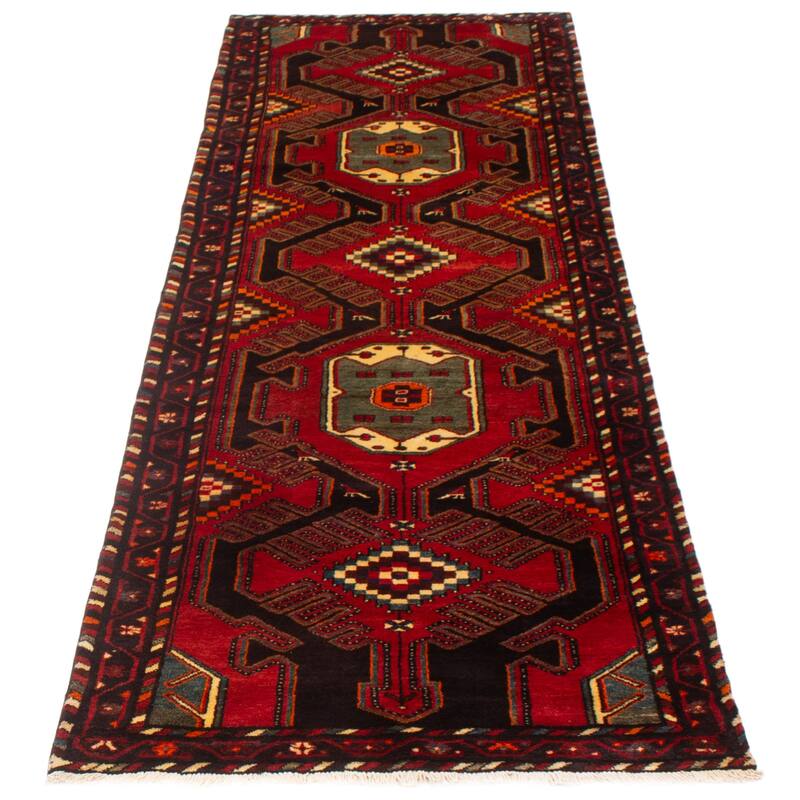 ECARPETGALLERY Hand-knotted Konya Red Wool Rug - 3'8 x 10'10