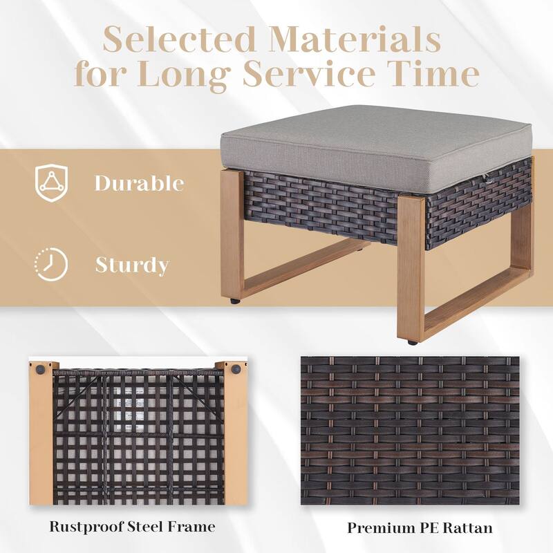 Pocassy 4/6/8PCS Sofa Swivel Chair with Fire Pit Table Set