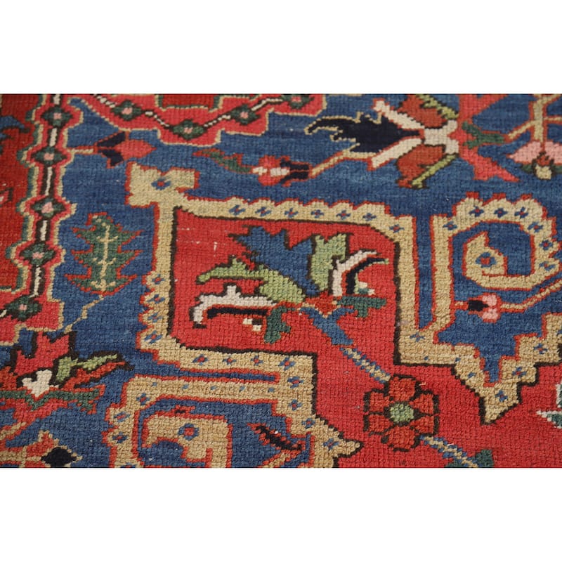 Vegetable Dye Heriz Serapi Persian Large Rug Handmade Wool Carpet - 11'2" x 14'5"
