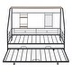 preview thumbnail 34 of 38, Metal Twin Size House Bed with Trundle and Built-in Shelf and Grid