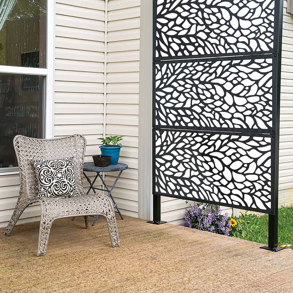 HighlanderHome Freestanding Modular Metal Privacy Screen, 4FtX 6Ft