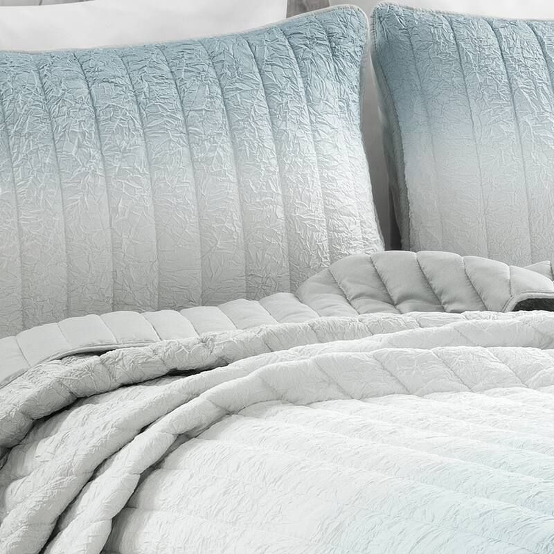Lush Decor Crinkle Ombre 3 Piece Quilt Set