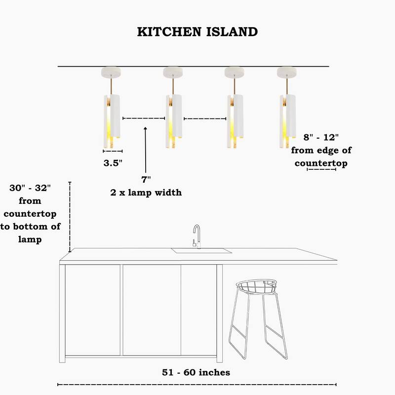 Black White 1-Light Modern Brass Gold LED Pendant Light Fixture for Kitchen Island - 3 x 3 x 14.3