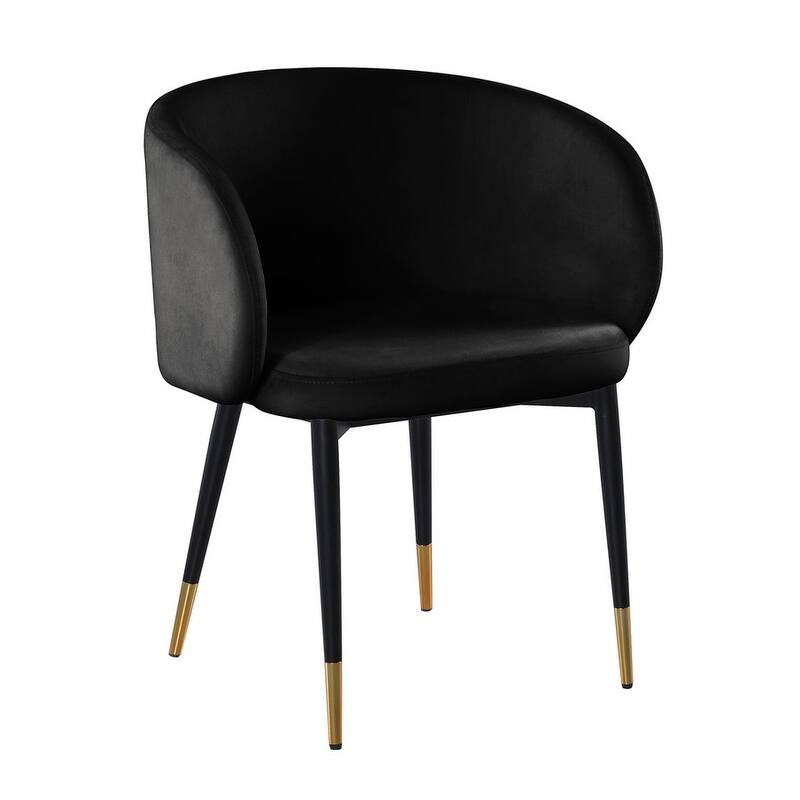 Best Master Furniture Rustic Velvet Upholstered Dining Chair - Black