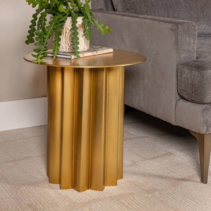 Pleated Metal Side Table