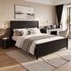 preview thumbnail 3 of 57, Christopher Knight Home - Modern Wooden Bed Frame with Headboard and Footboard Black - King