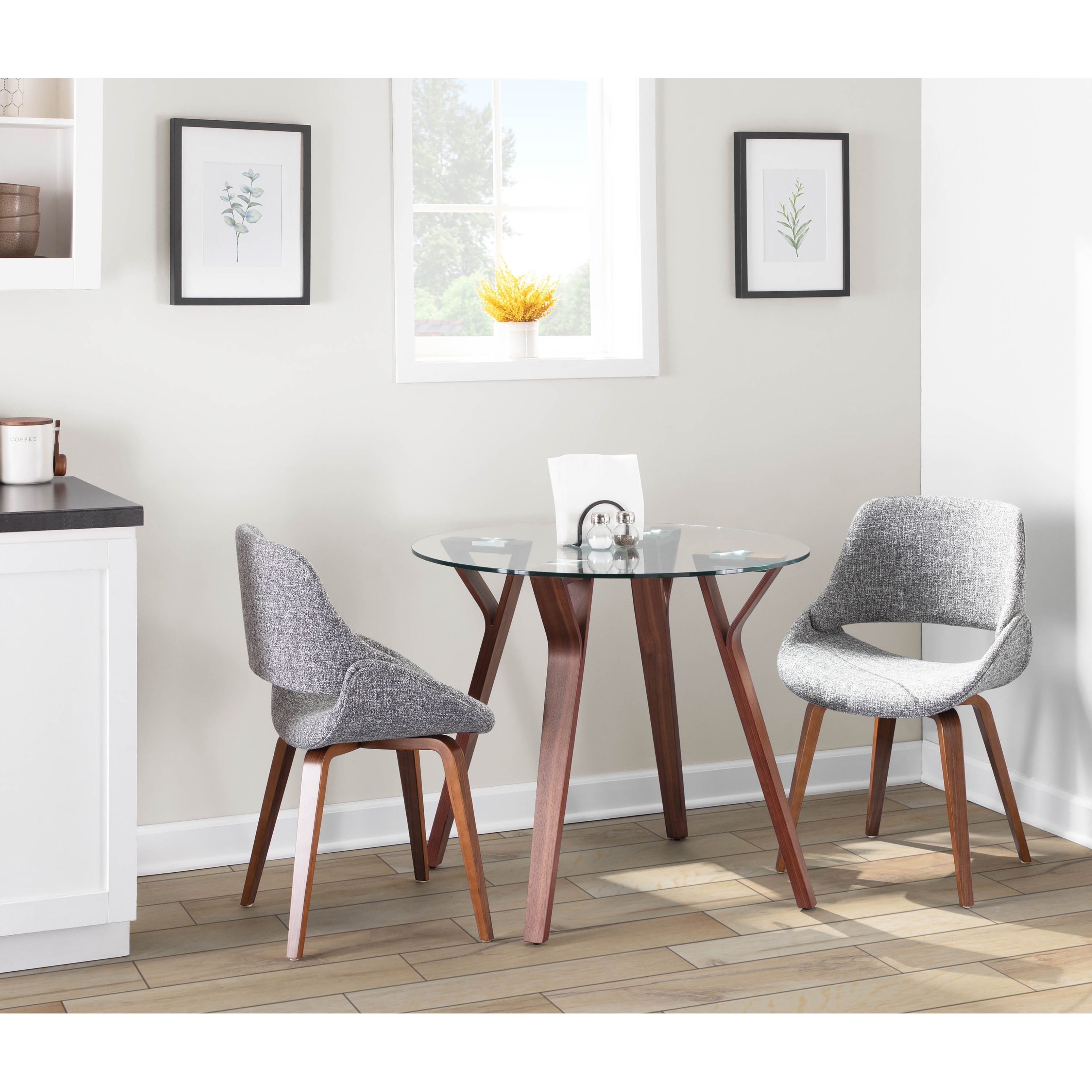 3 piece glass dining table sales set