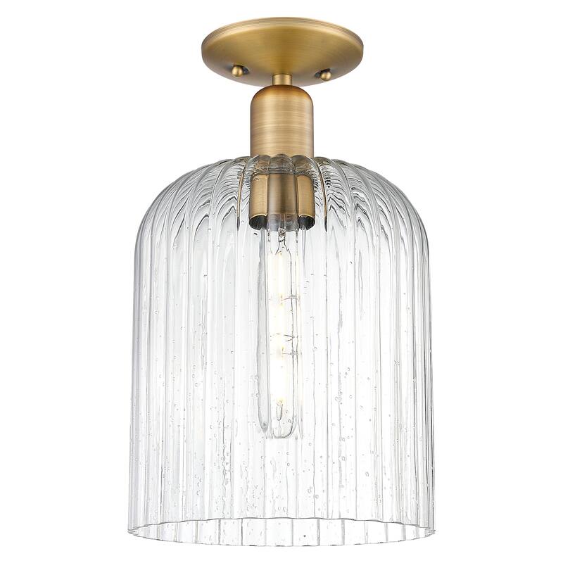 Innovations Lighting 716-1C-G559-8SDY Bridal Veil 8" Wide Semi-Flush - Brushed Brass
