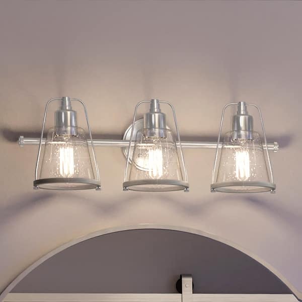 slide 2 of 6, Luxury Coastal Bath Light, 8.25"H x 24"W, with Nautical Style, Brushed Nickel, BWP4072 by Urban Ambiance - 24