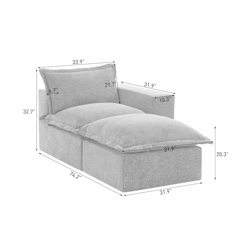 Comfy Cloud Couch Plush Modular Sectional Sofa For Living Room